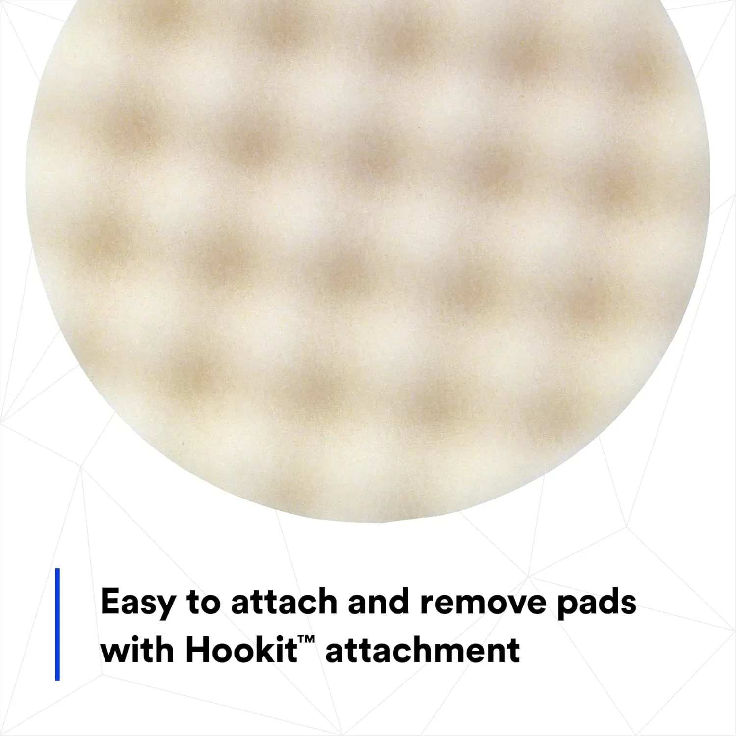 3M Foam Compounding Pad, 05723, Single Sided, Flat Back, Hook and Loop, 8 in (203.2 mm), 2 Pads/Bag