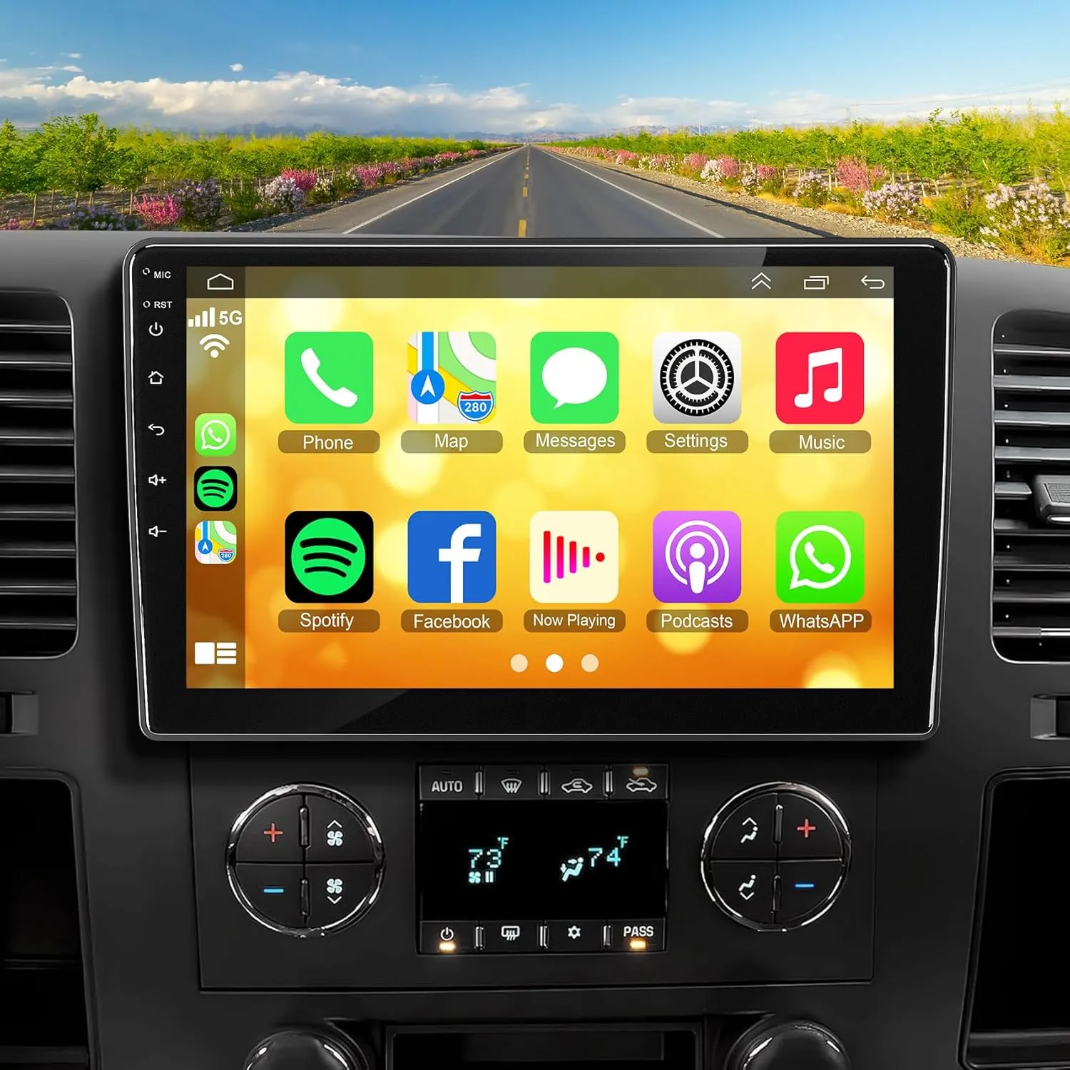 4 64 Android 13 Car Stereo for Chevrolet Chevy Silverado Suburban Tahoe GMC Sierra Yukon, 10" IPS Touch Screen Car Radio Build-in GPS Wireless CarPlay/Wired Android Auto, Backup Camera/DSP/SWC