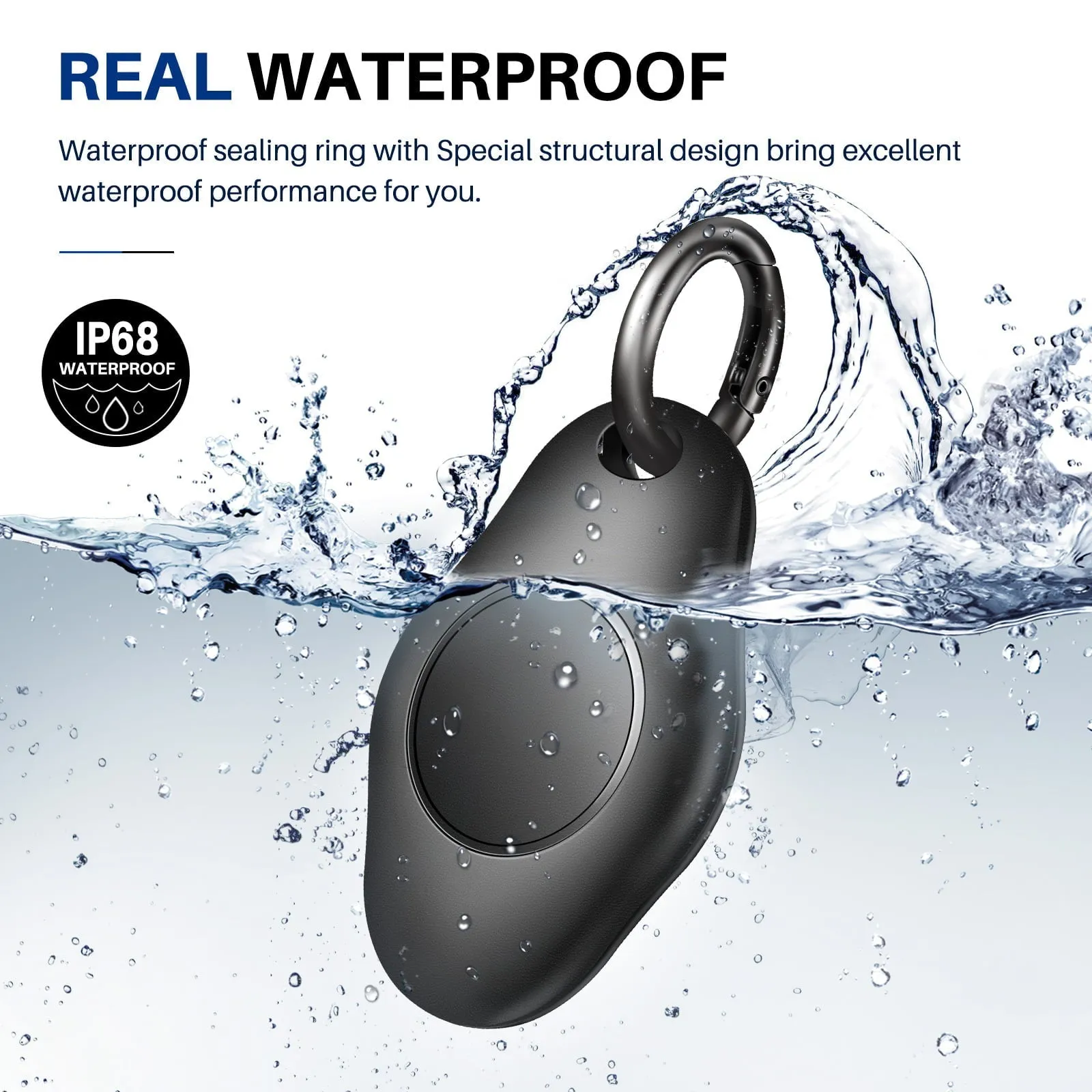[4 Pack] AirTag Holder Keychain, IPX7 Waterproof Protective Air Tag Holder, Dropproof AirTag Keychain Cover, Full-Body Shockproof, Anti-Scratch, AirTag Case for Keys, Black