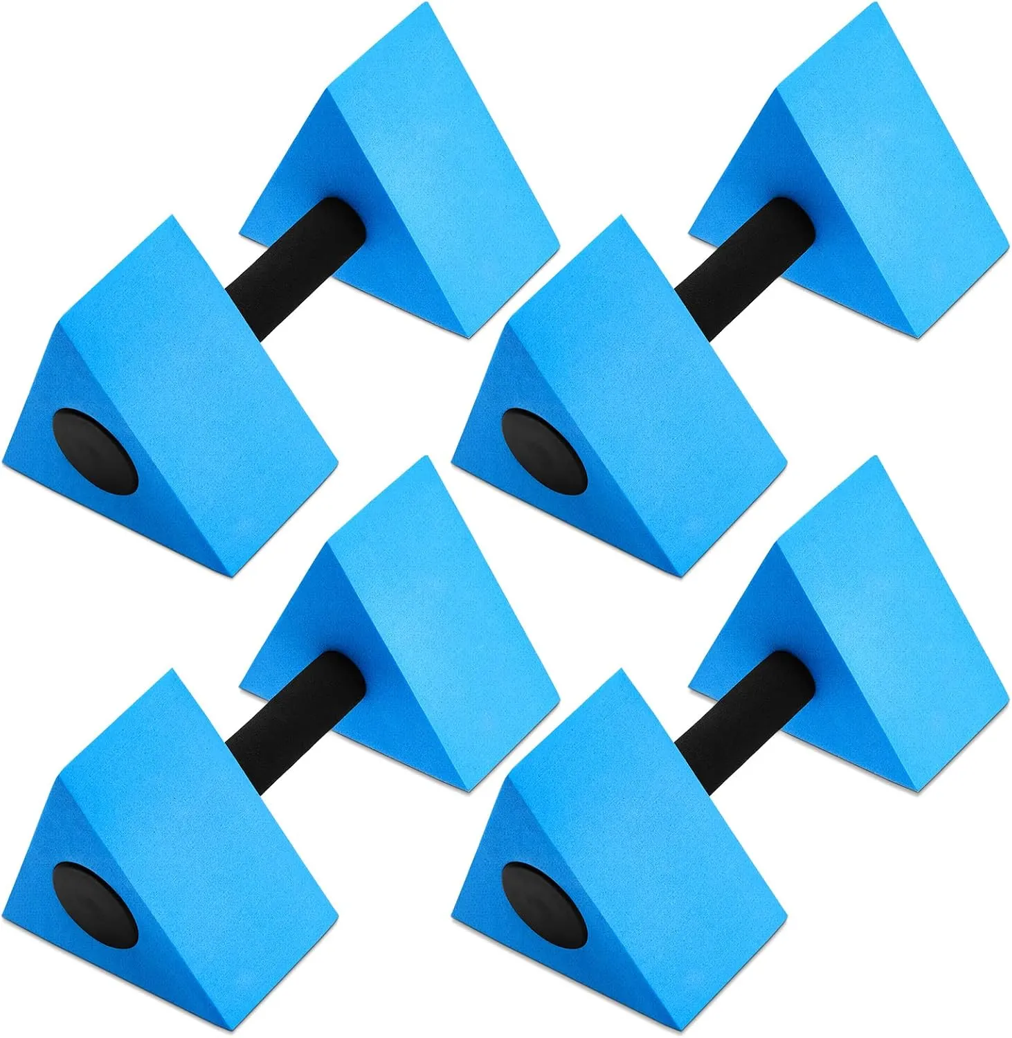 4 Pcs Triangular Aquatic Exercise Dumbbells Floating Water Weights for Pool Exercise Set EVA Foam Water Weights Resistant Water Aerobics Equipment Fitness Barbells Hand Bar for Pool Exercise Blue