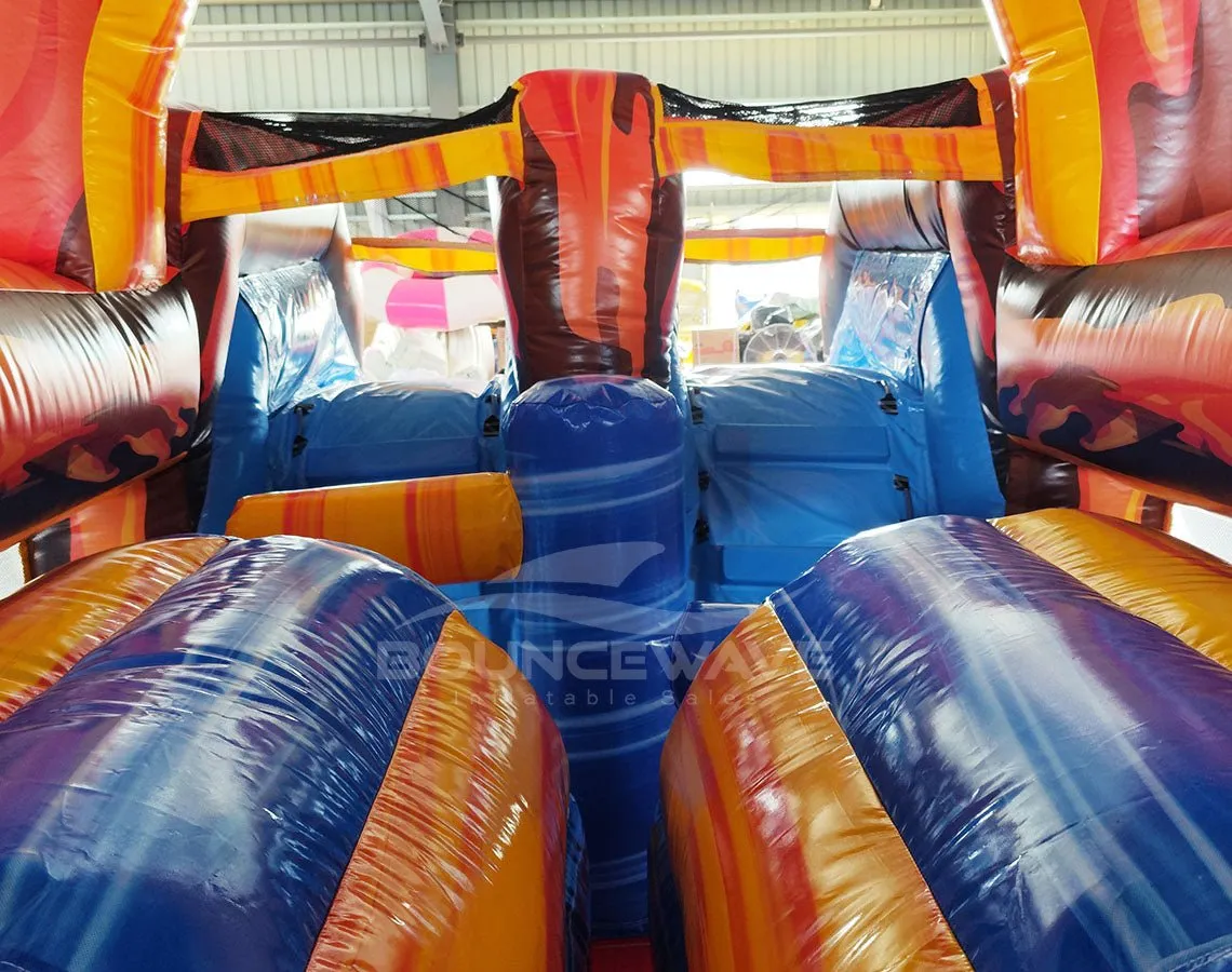 46ft Fiesta Fire Hybrid Inflatable Obstacle Course