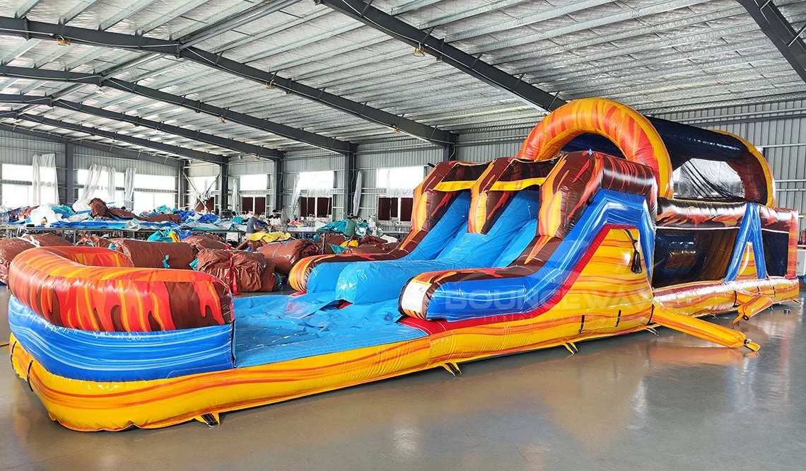 46ft Fiesta Fire Hybrid Inflatable Obstacle Course