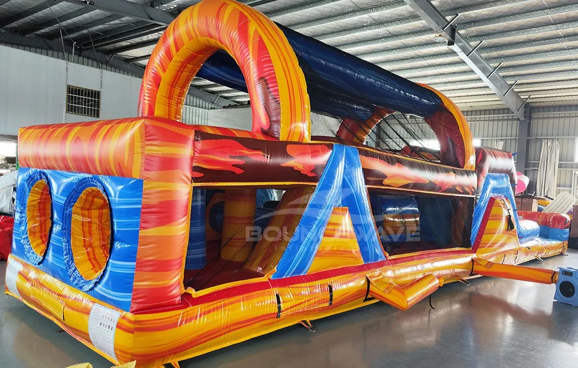 46ft Fiesta Fire Hybrid Inflatable Obstacle Course