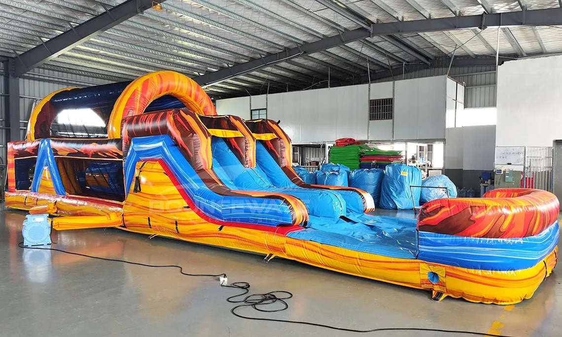 46ft Fiesta Fire Hybrid Inflatable Obstacle Course