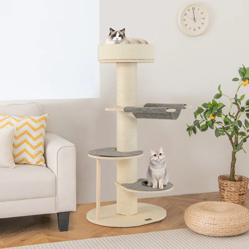 47 Inches Cat Tree for Indoor Cats with Thickened Sisal Scratching Posts