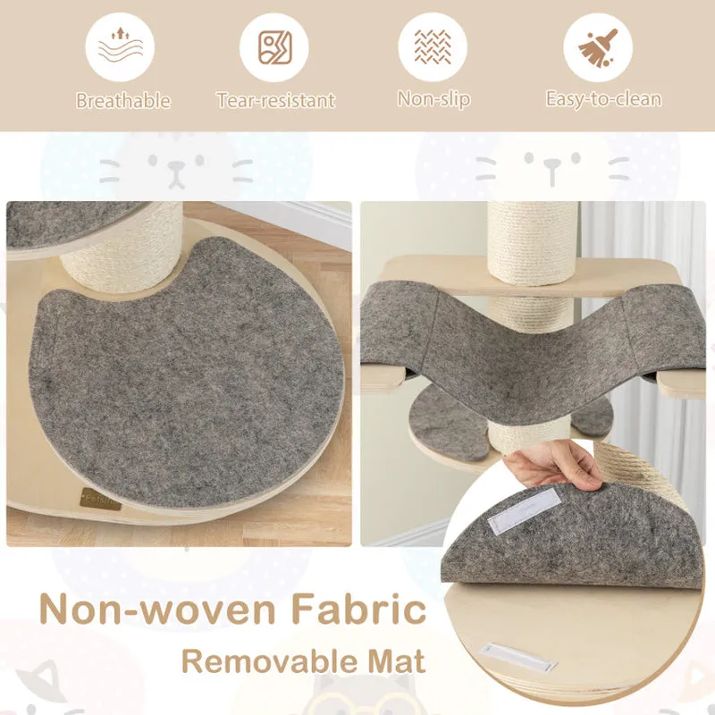 47 Inches Cat Tree for Indoor Cats with Thickened Sisal Scratching Posts