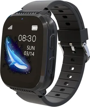4G Kids Smart Watch Boys with GPS Tracker Cell Phone Watch for Kids Voice Chat Alarm Clock SOS Camera Pedometer Stopwatch Waterproof Puzzle Games Caculator GPS Watch for Kids Age 4-12(Black)