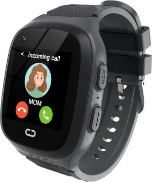 4G Kids Smart Watch for Boys with GPS Tracker SIM Card Location Cell Phone SOS Calling Waterproof Voice Chat Alarm Clock for Ages 5-12 Kids Birthday Gifts(Black)