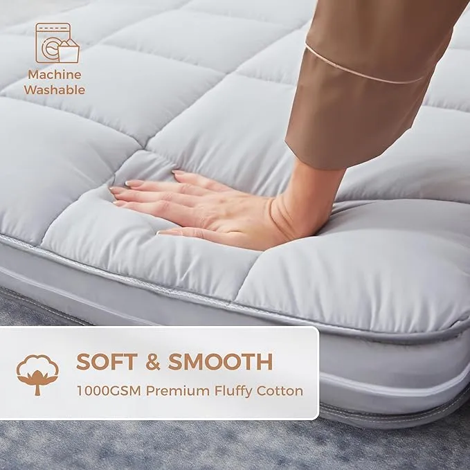 4Inch Cot Mattress Topper,Narrow Twin Gel Infused Memory Foam,Machine Washable Cotton Cover,Roll Up Floors Mat,Portable Folding Sleep Pad(75 X 30“)