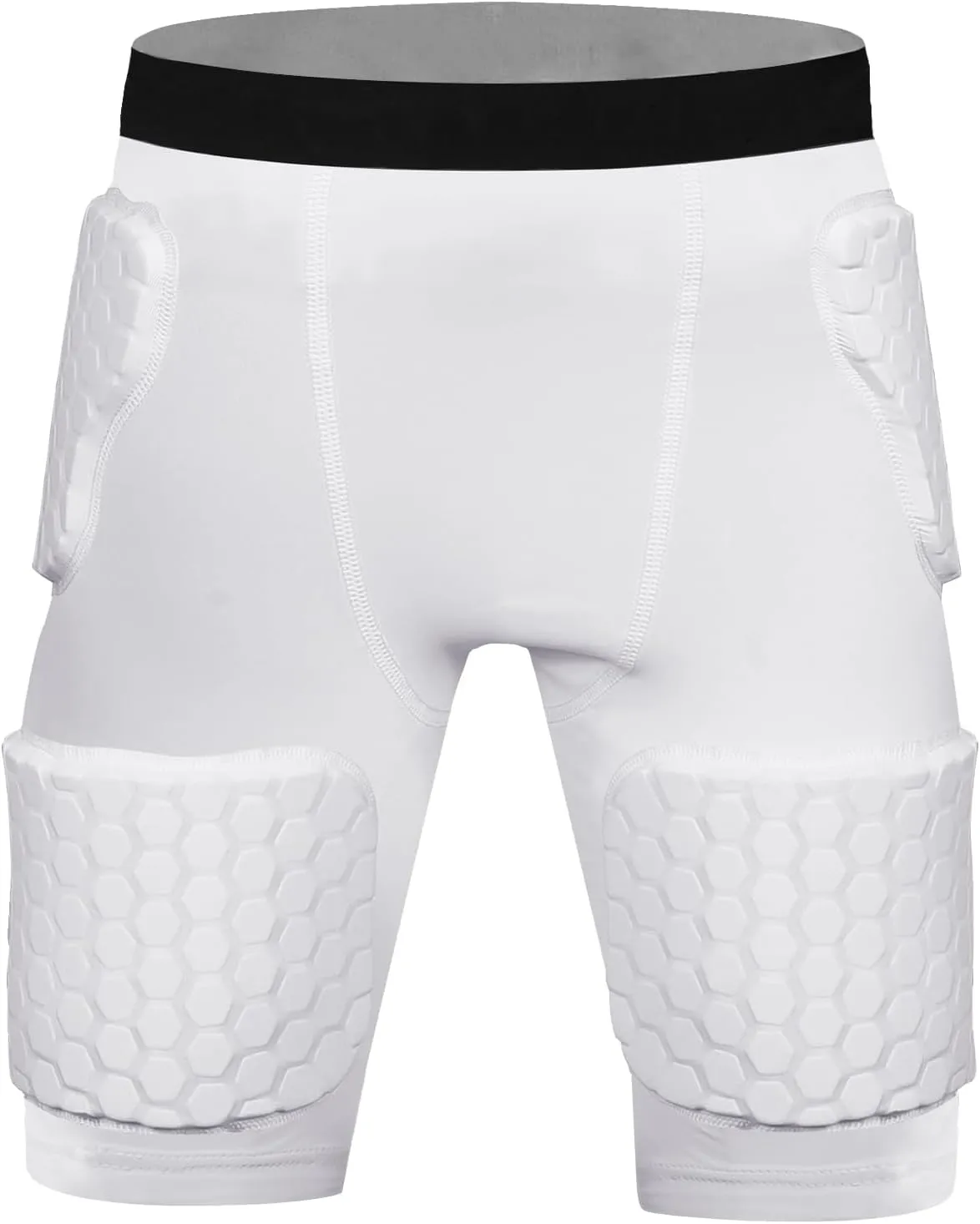 5 Pad Football Girdle for Men Youth - Padded Compression Shorts with Hip, Thigh Pads for Football, Baseball, Sliding Protective Gear for Adults Teens High-Density EVA Foam