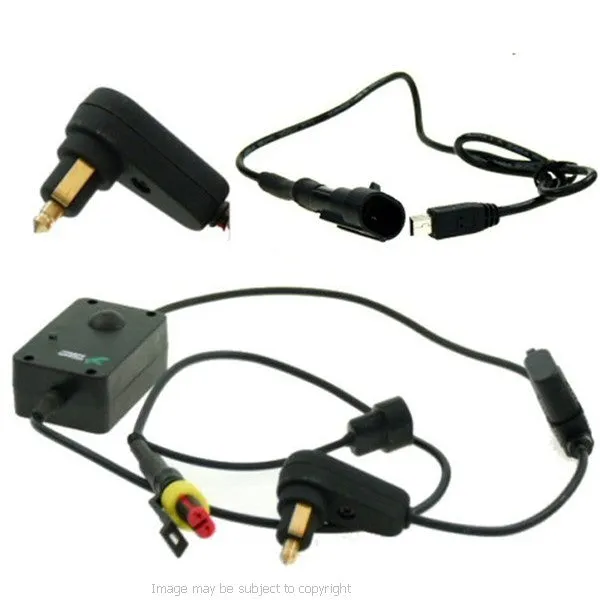 5inch SatNav GPS DIN - Hella Powered Motorcycle Mount - Straight Mini USB (SKU 14040)