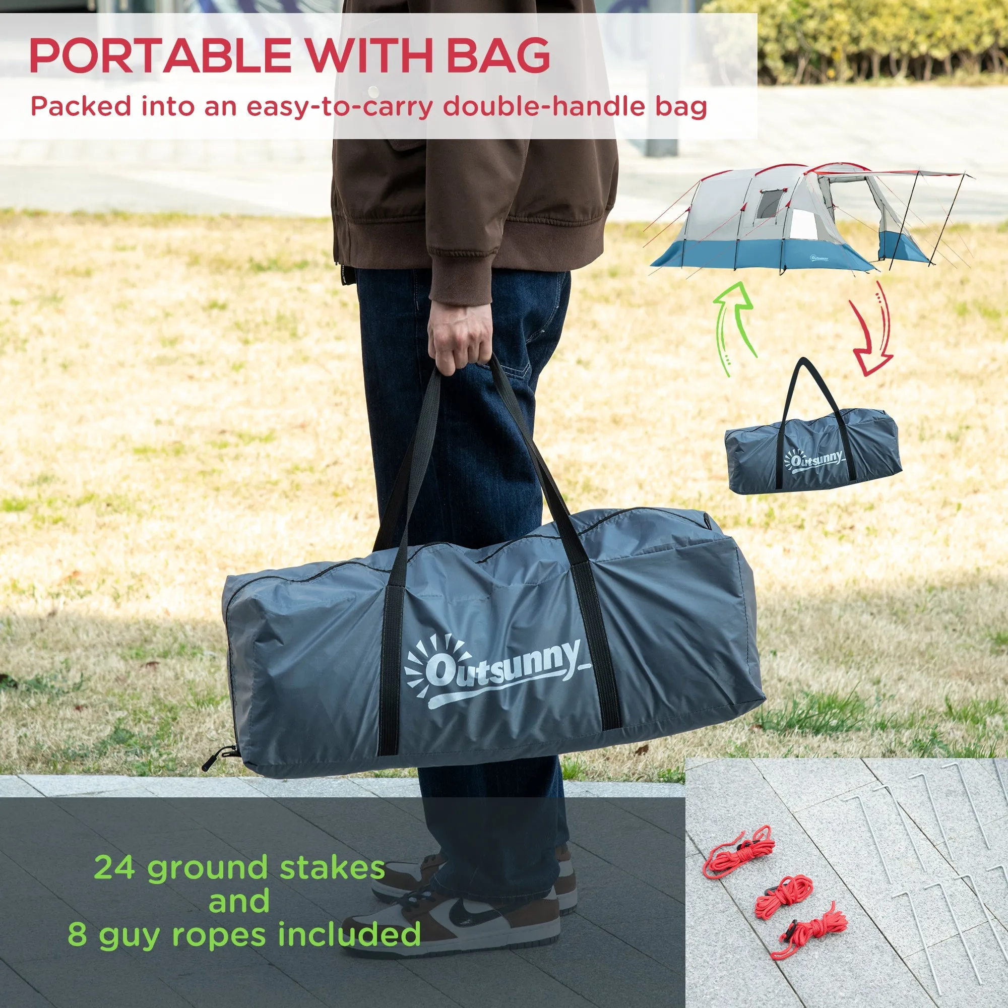 6-8 Person Tunnel Tent