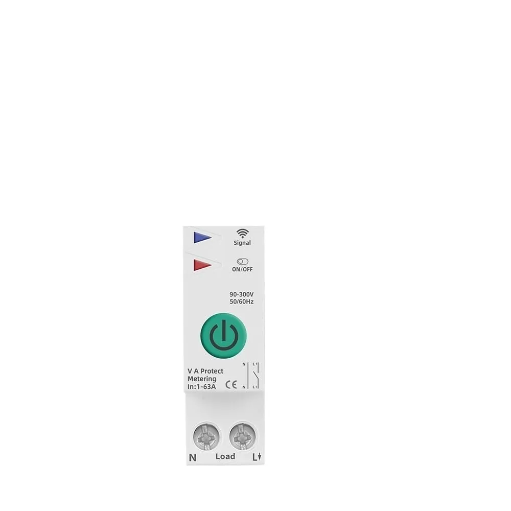 63A 1P N Energy Meter KWh Metering Monitoring Circuit Breaker Timer Relay MCB TUYA Smart Life 110VAC 230VAC(TXCB2-TWM metering,50A)