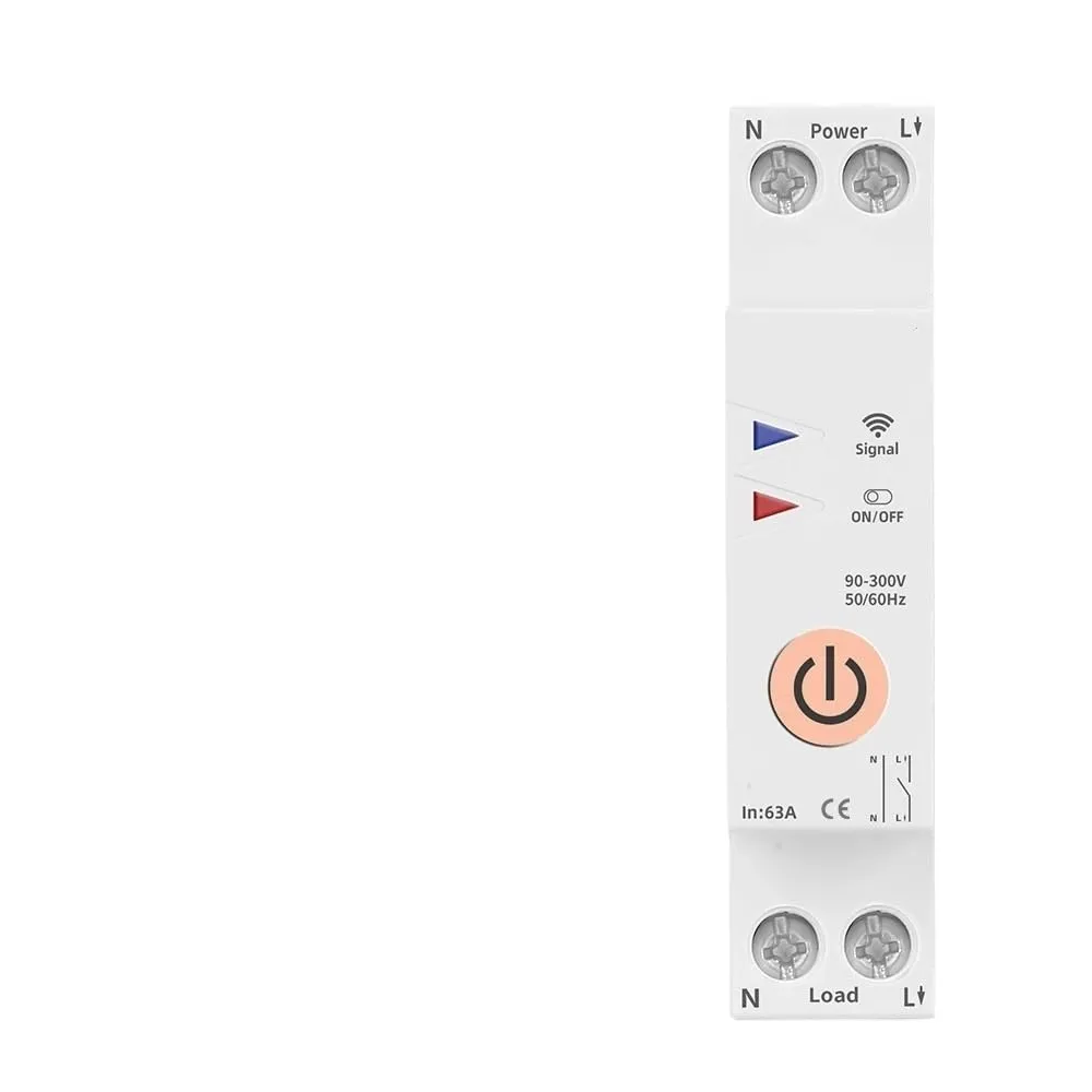 63A 1P N Energy Meter KWh Metering Monitoring Circuit Breaker Timer Relay MCB TUYA Smart Life 110VAC 230VAC(TXCB2-TWM metering,50A)