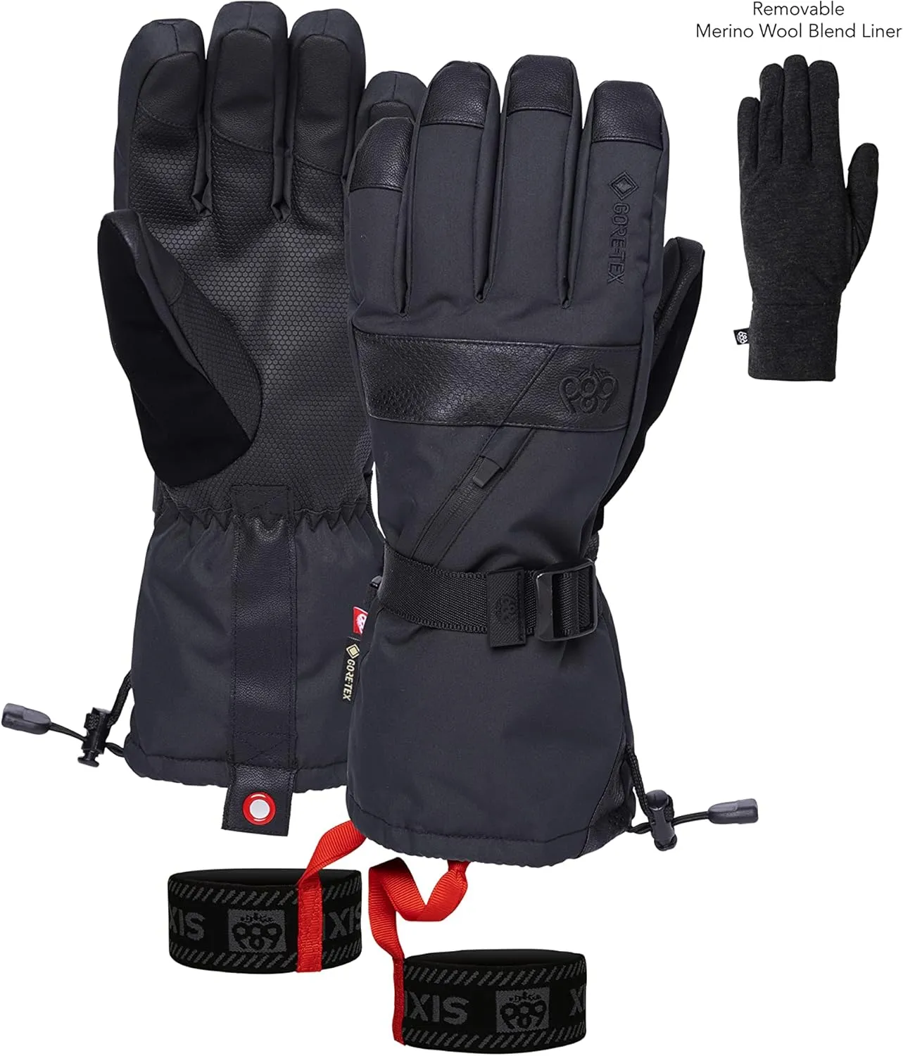 686 Men's Gore-TEX Smarty 3-in-1 Gauntlet Glove - Fabric Shell with Removable Wool Blend Liner - Water & Weather Resistant
