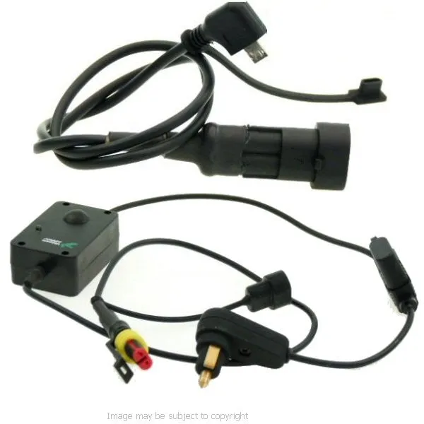 6inch SatNav GPS DIN - Hella Powered Motorcycle Mount - Angled Micro USB (SKU 14149)