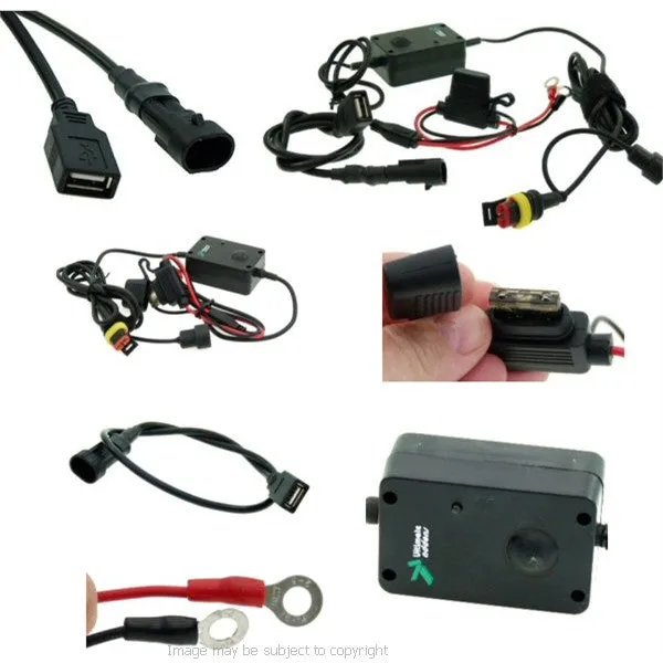 6inch Screen GPS SatNav Motorcycle USB Hardwire Mount (SKU 14271)