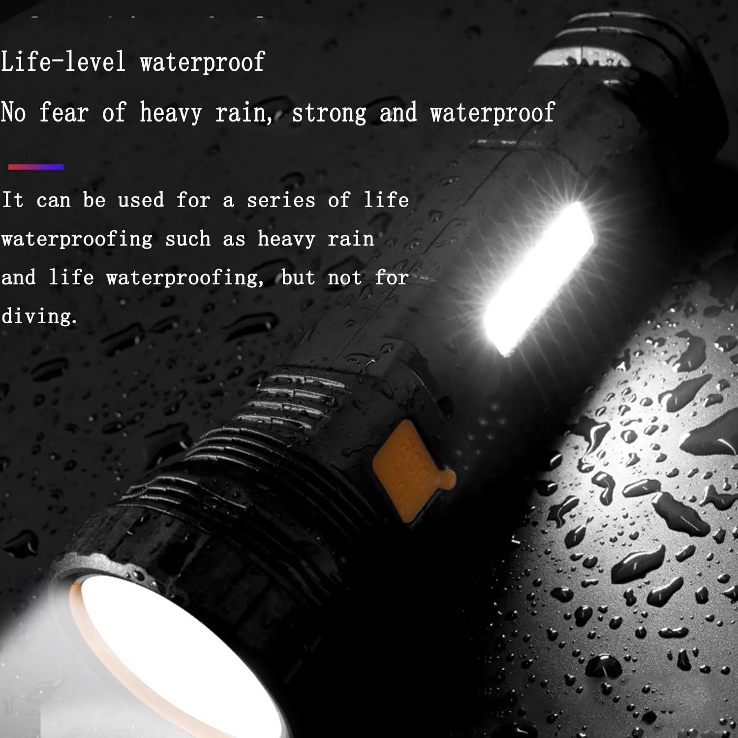 6PCS Solar/Rechargeable Multi Function 1000 Lumens LED Flashlight, with Emergency Strobe Light and 1200 Mah Battery, Emergency Power Supply and USB Charging Cable, Fast Charging