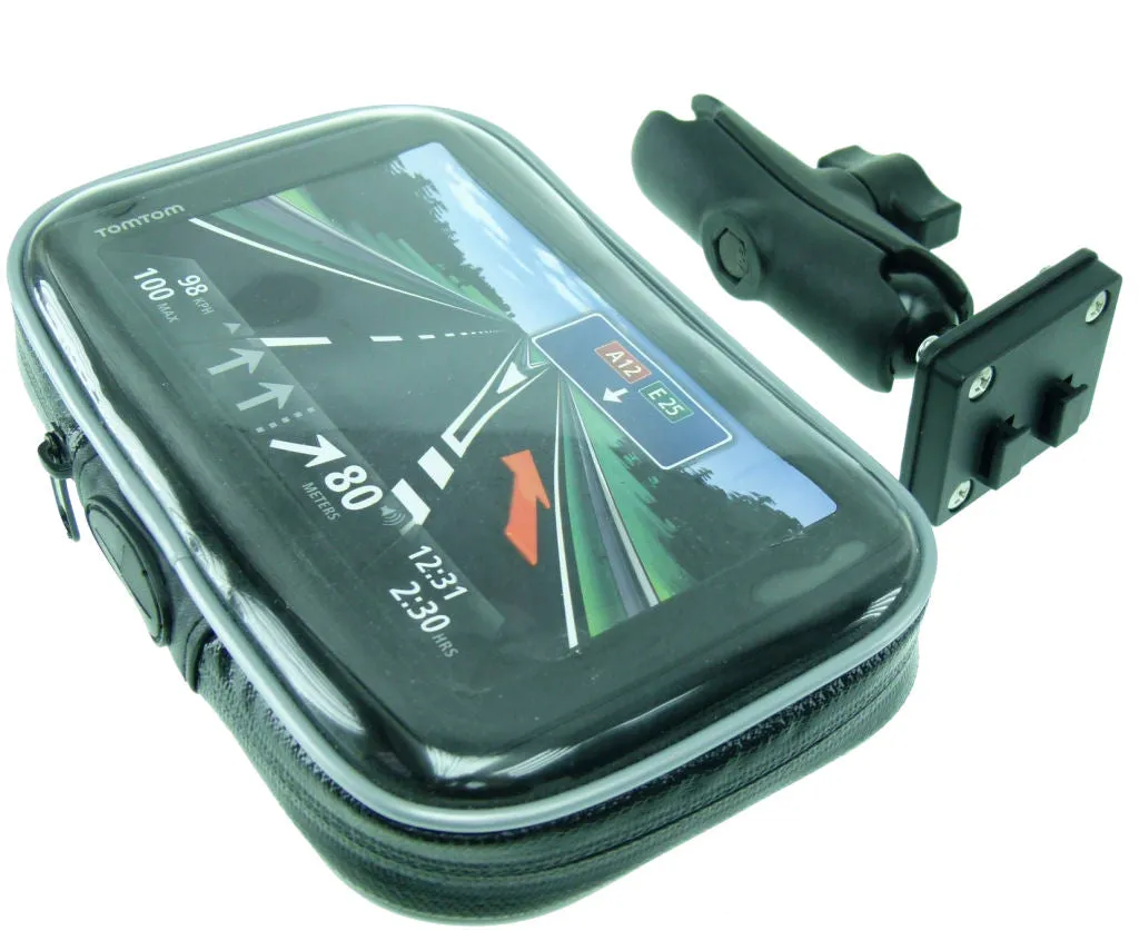 6" GPS Satnav Case & 3" Extension Arm for RAM - 25mm Ball Motorcycle Mounts