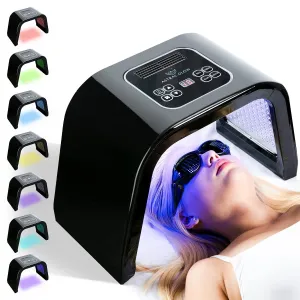 7 Color LED Light Machine Face Mask - Esthetician Supplies, Home Beauty Machine For Skin Care - Face Mask Skin Care - LED Mask For Facial Care - Black, Spa, Home Salon