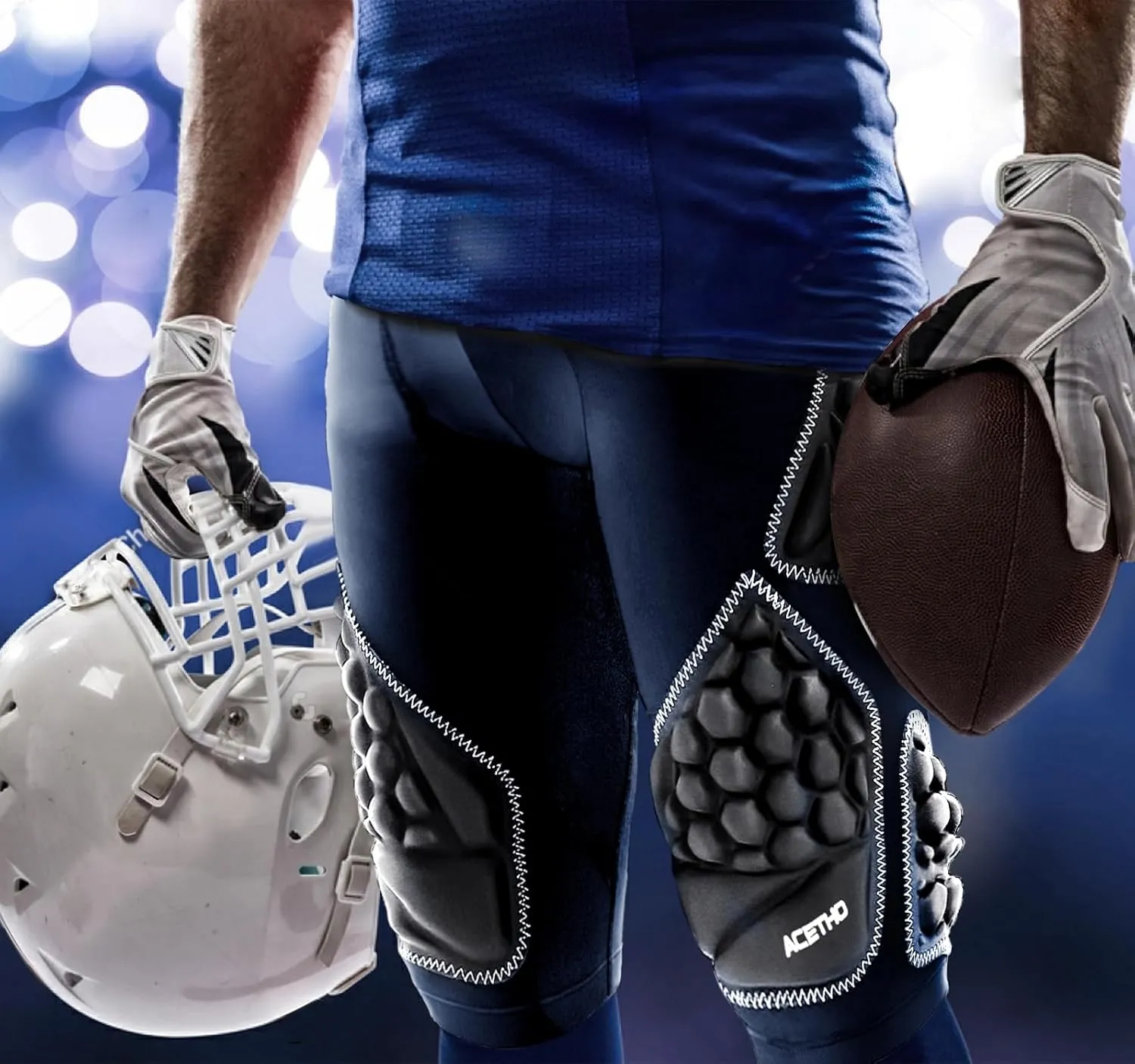 7-Pad Football Girdle for Men, Adult Football Girdle, Integrated Hip, Tailbone, Thigh Pads Girdles