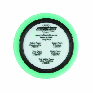 7.5" US Green Polishing Hex Faced Foam Grip Pad™ with Center Ring Backing