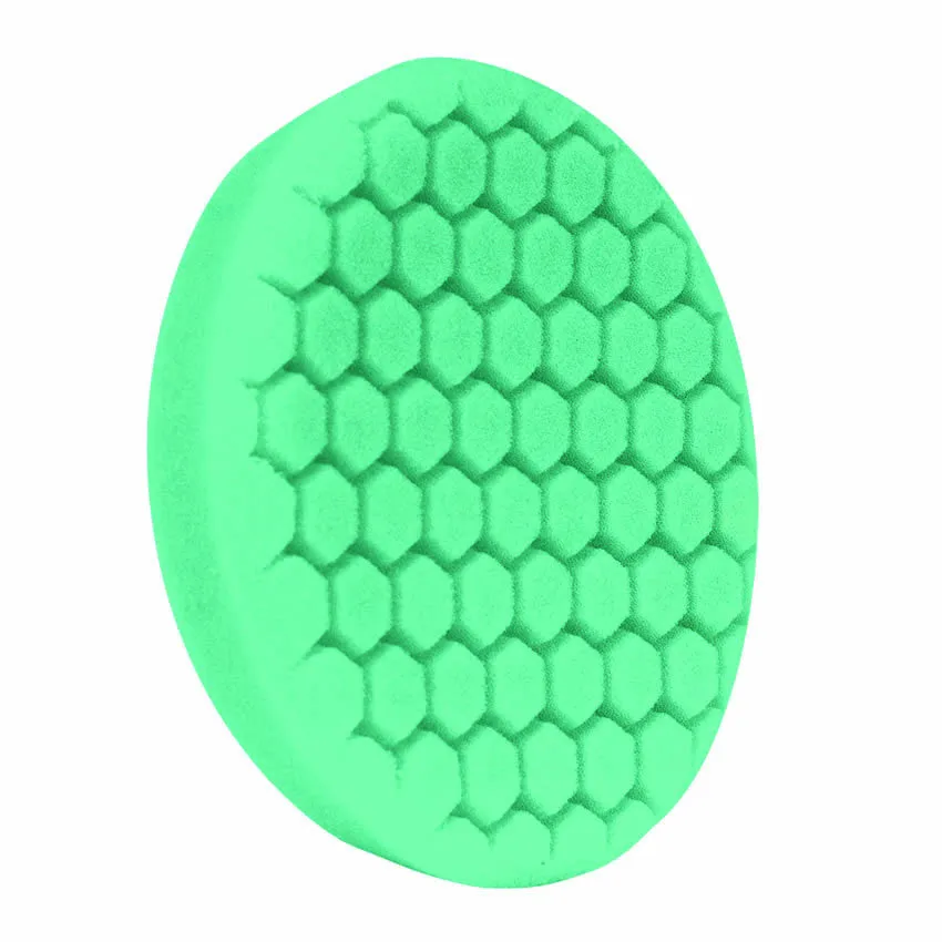 7.5" US Green Polishing Hex Faced Foam Grip Pad™ with Center Ring Backing