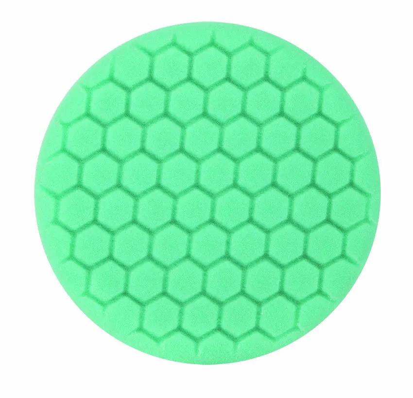 7.5" US Green Polishing Hex Faced Foam Grip Pad™ with Center Ring Backing