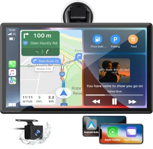 9-Inch Wireless Car Stereo with Carplay, Backup Camera, GPS Navigation, Android Auto - by LAMTTO