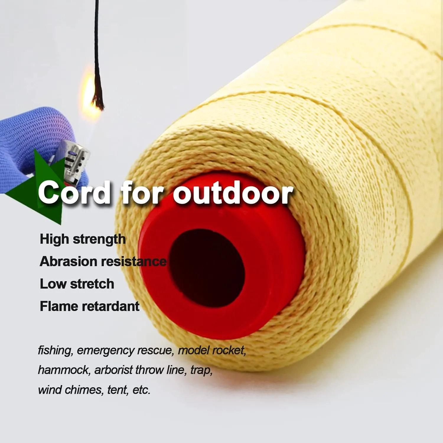 9KM DWLIFE Kevlar Kite String, 70lb 1000Ft, Twisted Kevlar Line, Low Stretch, High Strength, Heavy Duty, Fishing Assist Cord, Camping, Hiking, Outdoor Survival Rope