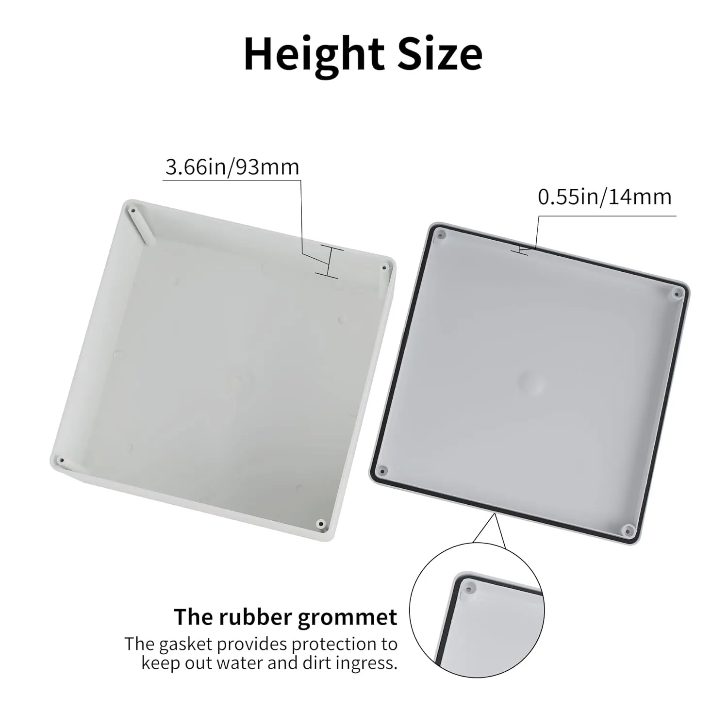 9" x 9" x 4" PVC Plastic Dustproof Waterproof Box IP65 Electrical Junction Boxes Project Junction Conduit Box for Outdoor Enclosure