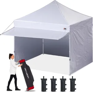 ABCCANOPY Pop up Canopy Tent with Awning and Sidewalls 10x10 Market -Series, White
