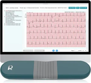 AI HR Monitor, 24 Hours Chest Lead Device with Free AI Analysis & PC Report, Chargeable Recorder, HHM1