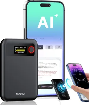AI Voice Recorder with Transcribe Summarize: Note Voice Recorder with APP Control, 30H Continuous Recording, 64GB Memory Support 100  Languages, AI Recorder for Calls, Lectures, Meetings