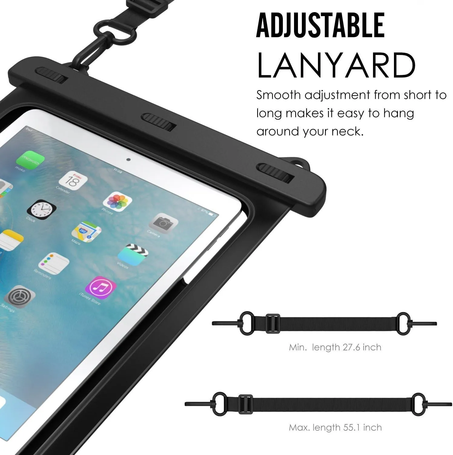 AICase Universal iPad Waterproof, Dry Bag Pouch for iPad Pro 10.5, New iPad 9.7 2017/2018, iPad Pro 9.7, iPad Air/Air 2, Tablets up to 11.5 Inch (Blue)