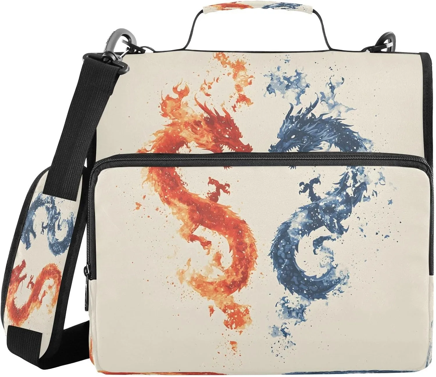 ALAZA Dragon Fire Doodle Travel Duffel Bag for Women Men Sports Gym Bag with Shoe Compartment Tote Weekender Overnight Bag with Wet Pocket for Travel, Gym,Yoga,Swimming