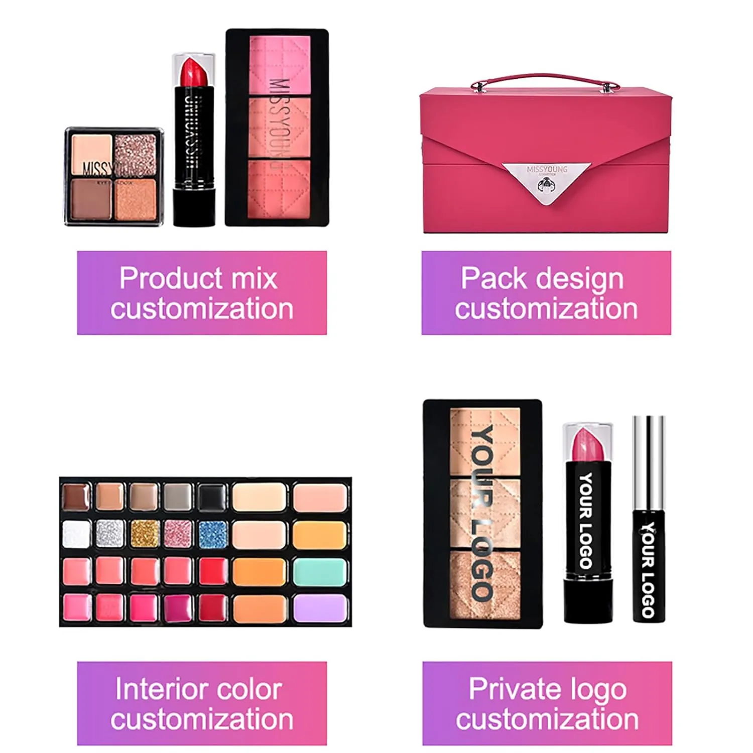 All in One Makeup Kit for Women Full Kit Girls Makeup Gift Sets Xmas Essential Bundle Include Eyeshadow Palette Lipstick Blush Concealer Eyeliner Mascara Foundation Brush Eyebrow Pencil