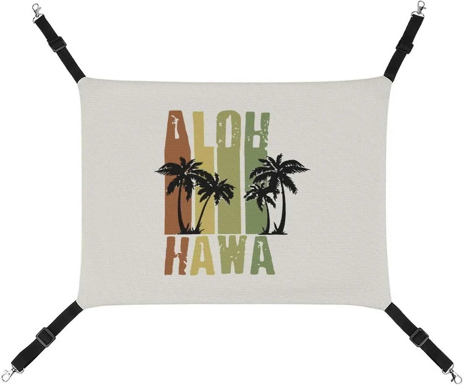 Aloha Hawaii Retro Surf Hanging Cat Bed Soft Breathable Pet Hammock for Cage Pet Sleeper for Kitten Ferret Puppy Rabbit