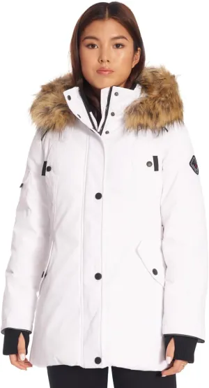 ALPINE NORTH Glacier Women’s Vegan Down Winter Coat with Faux Fur Hood - Parka Jacket for Women