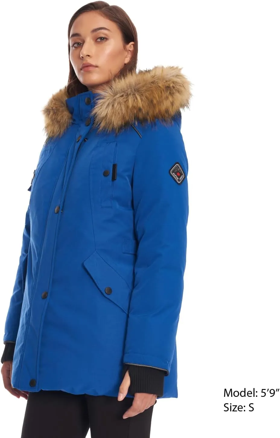 ALPINE NORTH Glacier Women’s Vegan Down Winter Coat with Faux Fur Hood - Parka Jacket for Women
