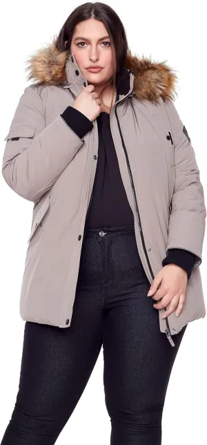 ALPINE NORTH Glacier Women’s Vegan Down Winter Coat with Faux Fur Hood - Parka Jacket for Women