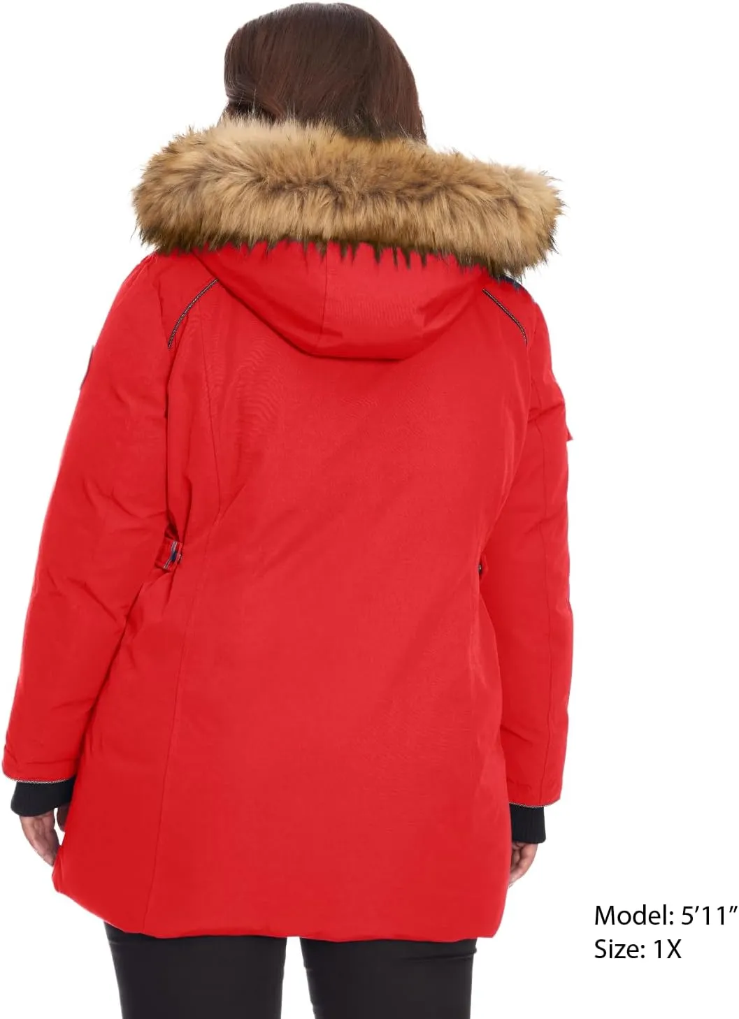 ALPINE NORTH Glacier Women’s Vegan Down Winter Coat with Faux Fur Hood - Parka Jacket for Women