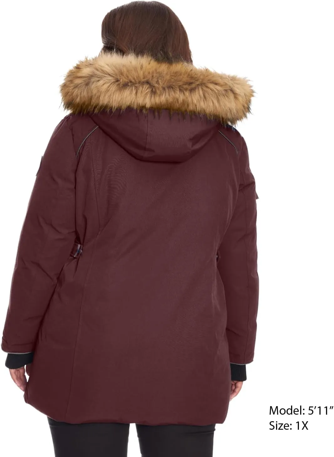 ALPINE NORTH Glacier Women’s Vegan Down Winter Coat with Faux Fur Hood - Parka Jacket for Women