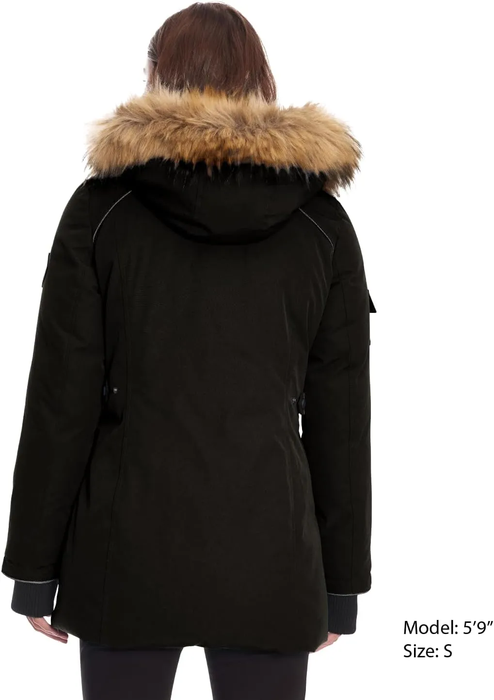 ALPINE NORTH Glacier Women’s Vegan Down Winter Coat with Faux Fur Hood - Parka Jacket for Women