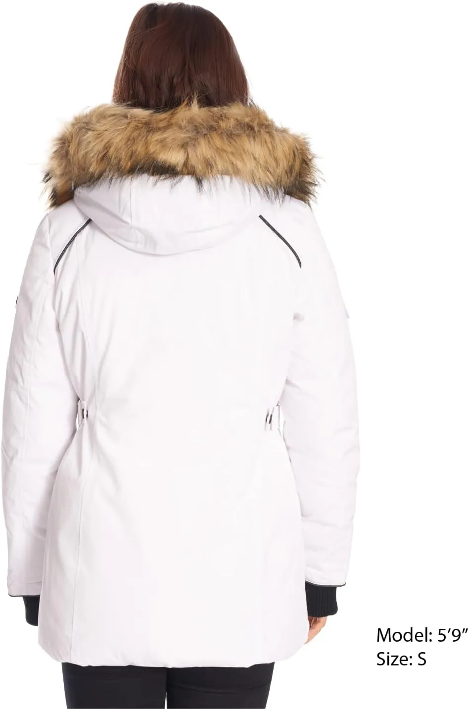 ALPINE NORTH Glacier Women’s Vegan Down Winter Coat with Faux Fur Hood - Parka Jacket for Women