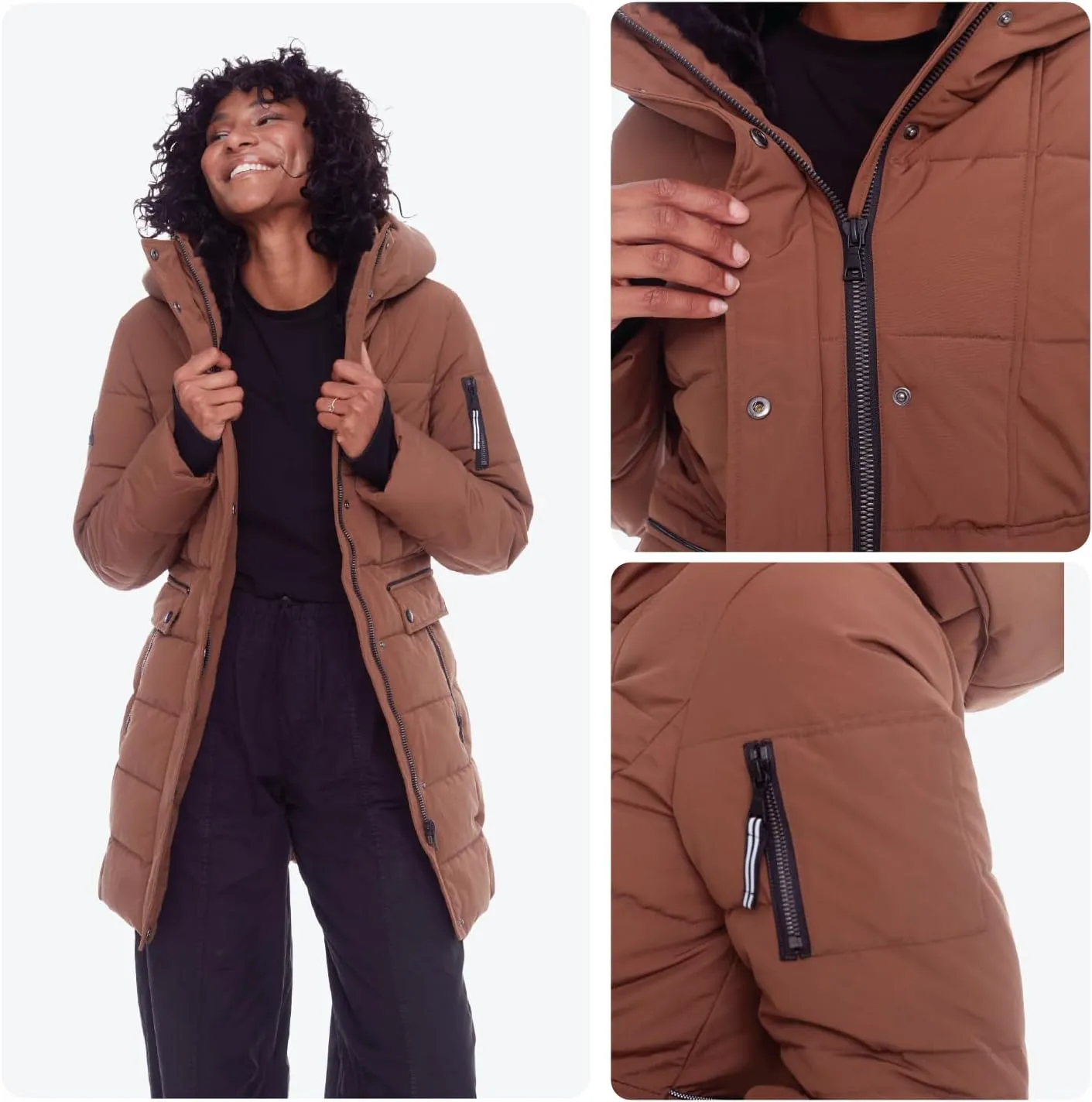 ALPINE NORTH Kootney Women’s Vegan Down Mid-Length Parka – Insulated, Water-Repellent Winter Coat with Hood