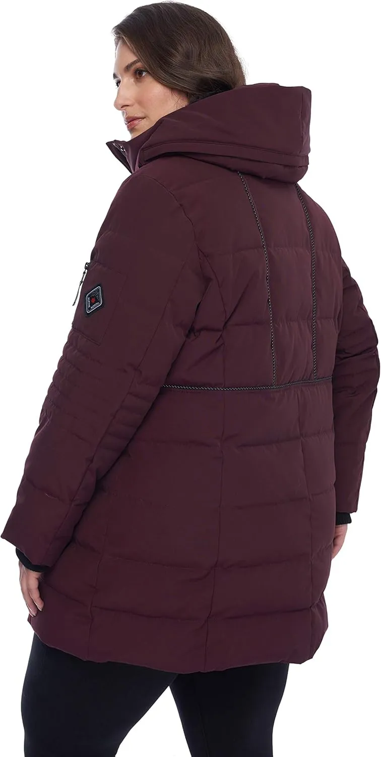 ALPINE NORTH Kootney Women’s Vegan Down Mid-Length Parka – Insulated, Water-Repellent Winter Coat with Hood