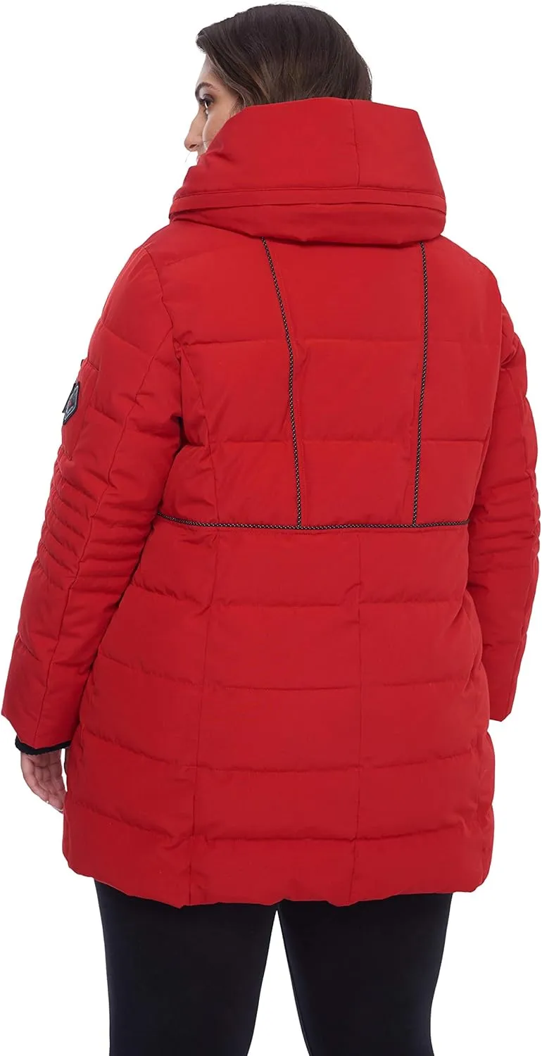 ALPINE NORTH Kootney Women’s Vegan Down Mid-Length Parka – Insulated, Water-Repellent Winter Coat with Hood