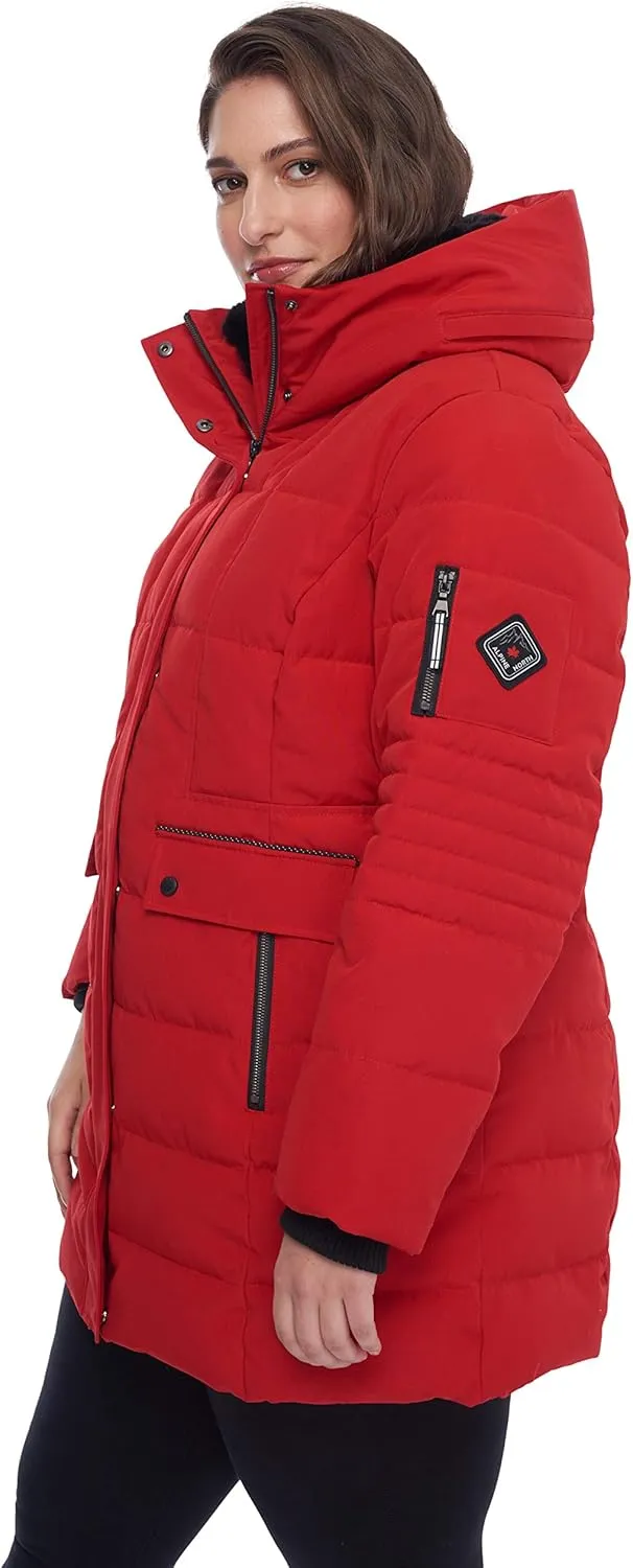 ALPINE NORTH Kootney Women’s Vegan Down Mid-Length Parka – Insulated, Water-Repellent Winter Coat with Hood