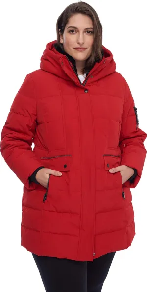 ALPINE NORTH Kootney Women’s Vegan Down Mid-Length Parka – Insulated, Water-Repellent Winter Coat with Hood